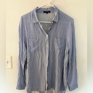 Ambiance Blue and White Striped rayon